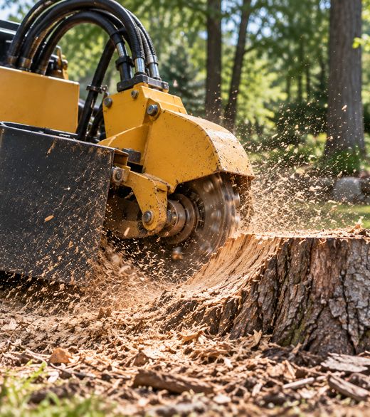 Stump grinding in Central Vermont
